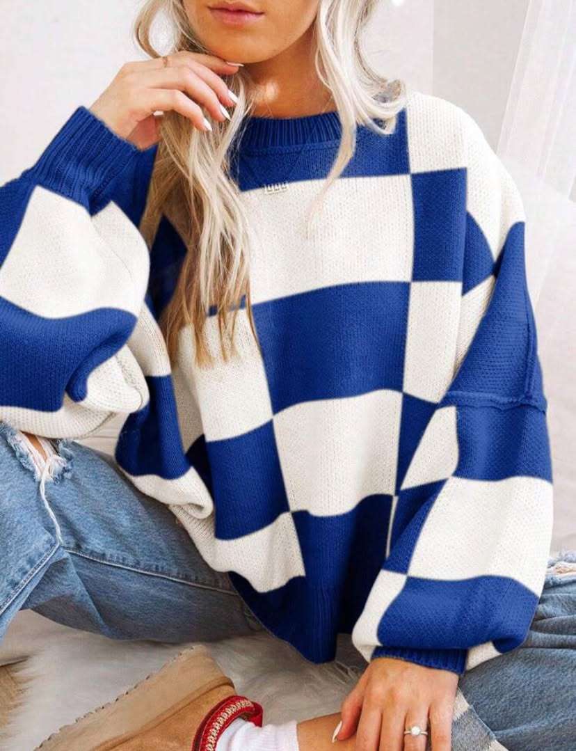 Cozy Checker Sweater *PRE-ORDER*