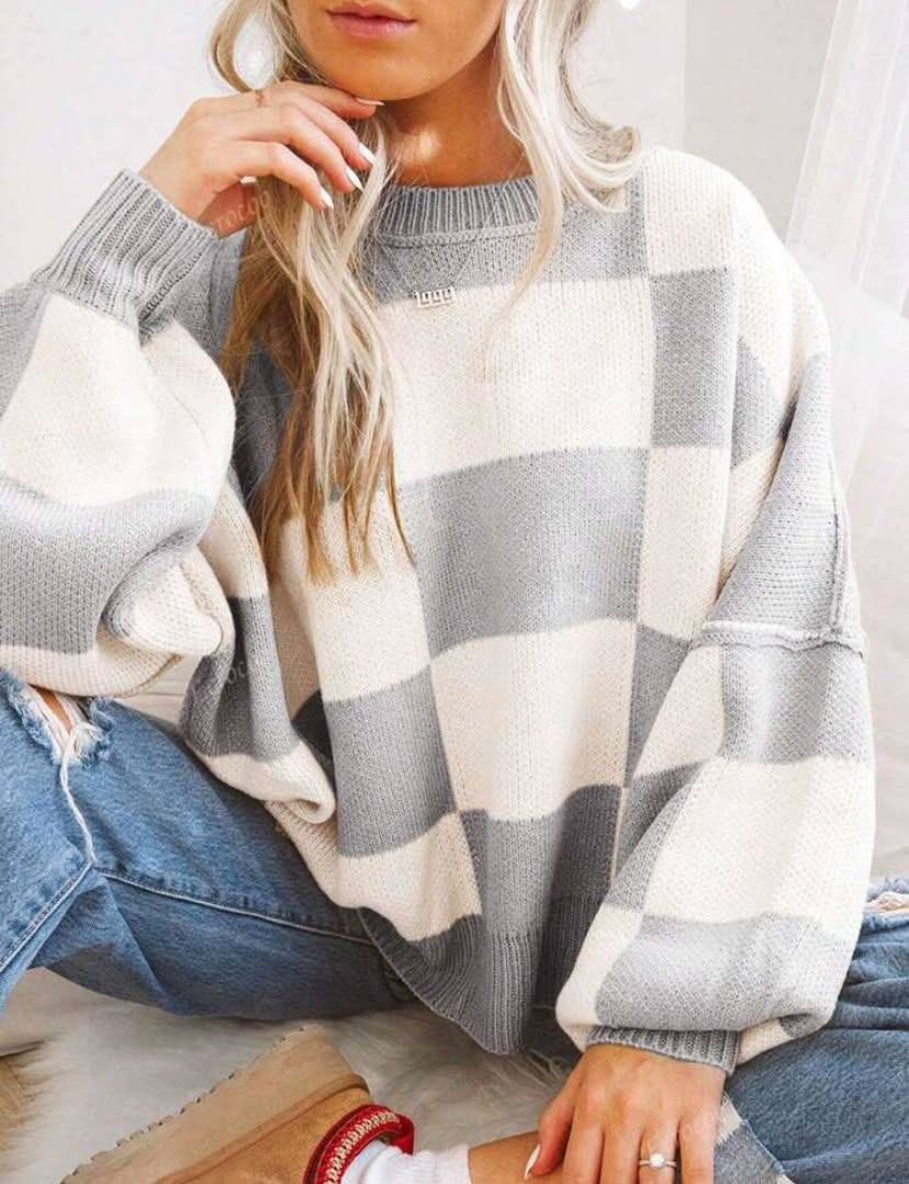 Cozy Checker Sweater *PRE-ORDER*