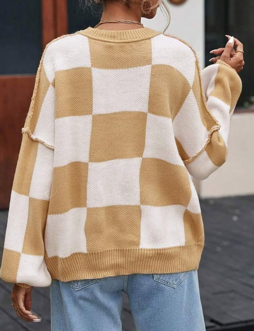 Cozy Checker Sweater *PRE-ORDER*