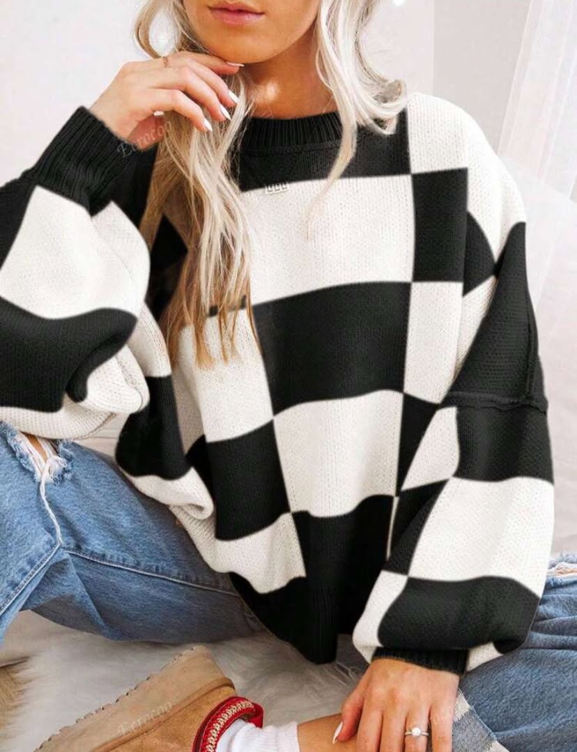 Cozy Checker Sweater *PRE-ORDER*