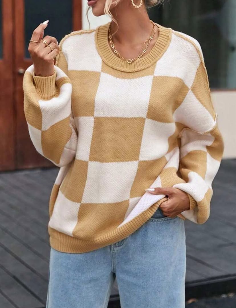 Cozy Checker Sweater *PRE-ORDER*