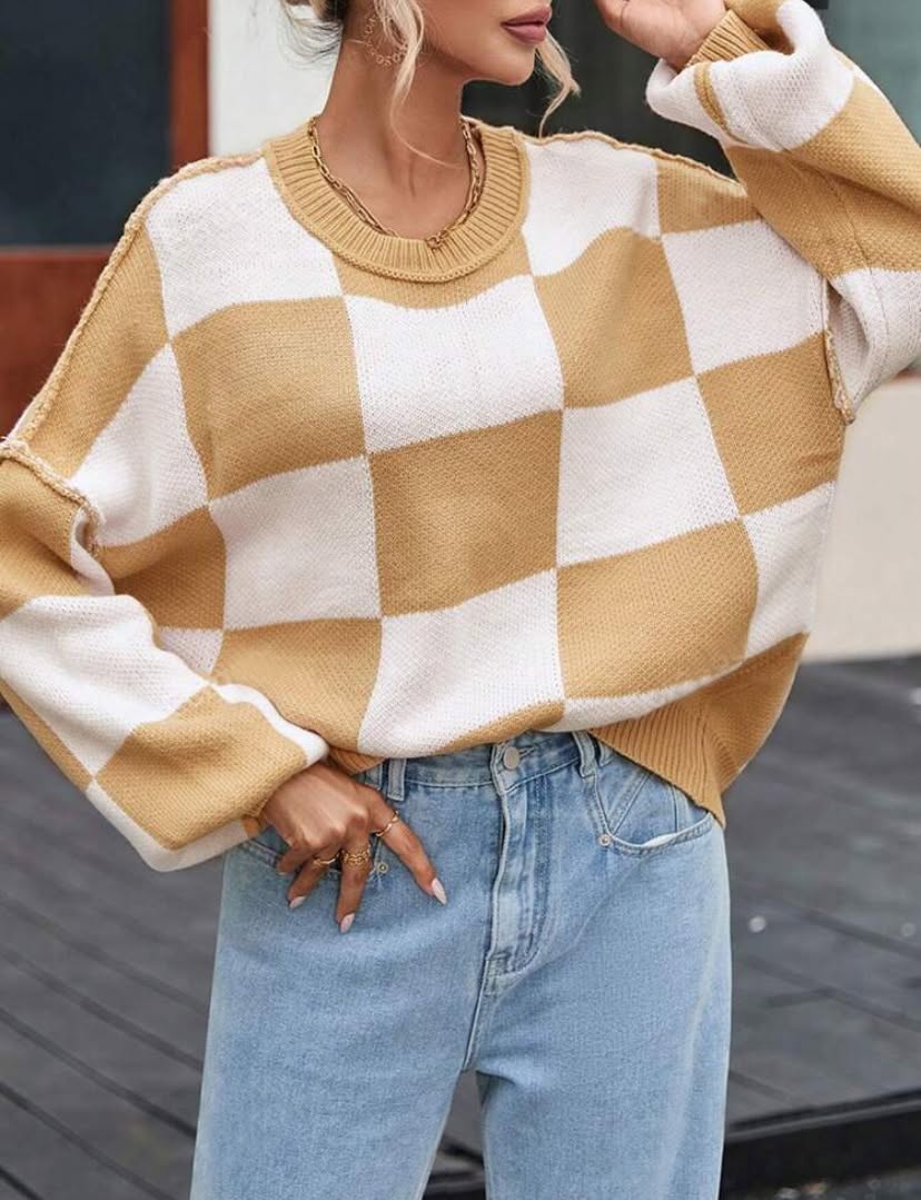 Cozy Checker Sweater *PRE-ORDER*