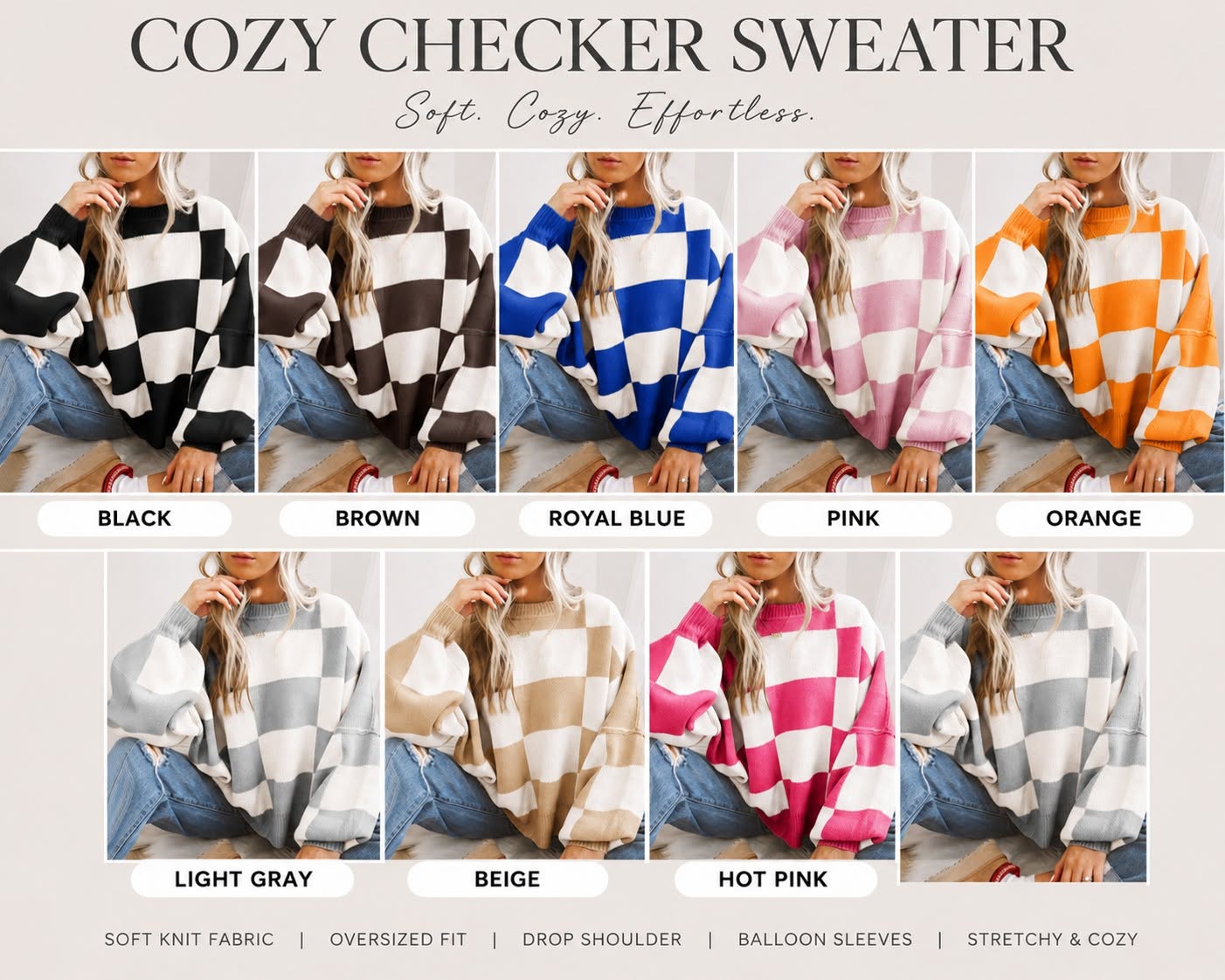 Cozy Checker Sweater *PRE-ORDER*