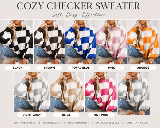 Cozy Checker Sweater *PRE-ORDER*