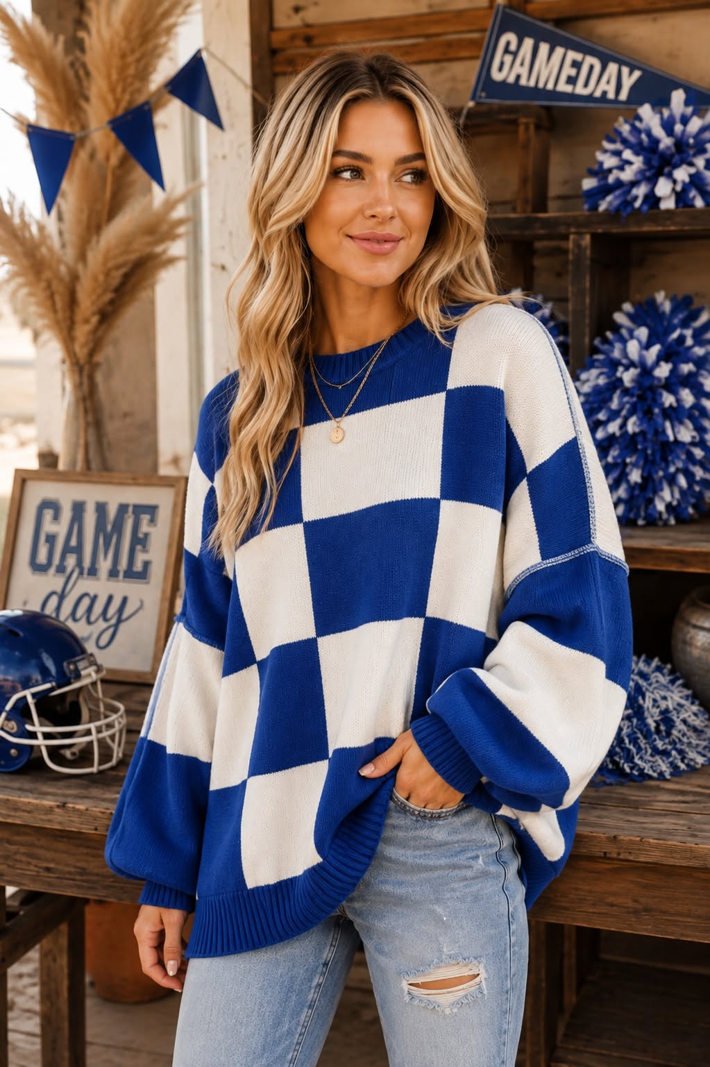 Cozy Checker Sweater *PRE-ORDER*