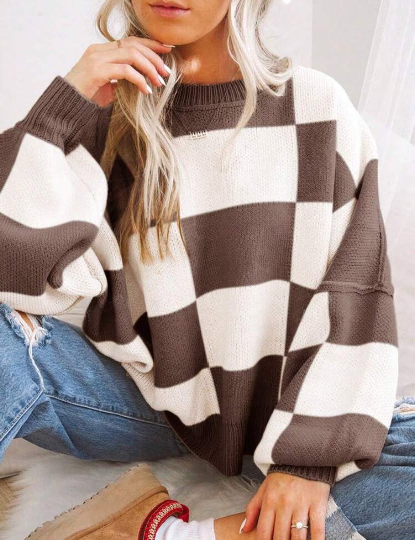 Cozy Checker Sweater *PRE-ORDER*