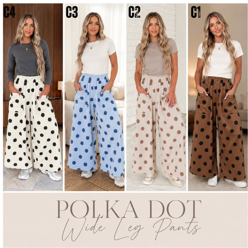 Polka Dot Wide Leg Pants *PRE-ORDER*