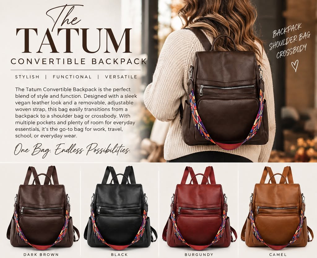 The Tatum Convertible Backpack *PRE-ORDER*