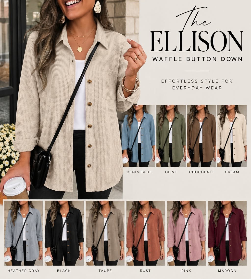The Ellison Waffle Button Down *PRE-ORDER*