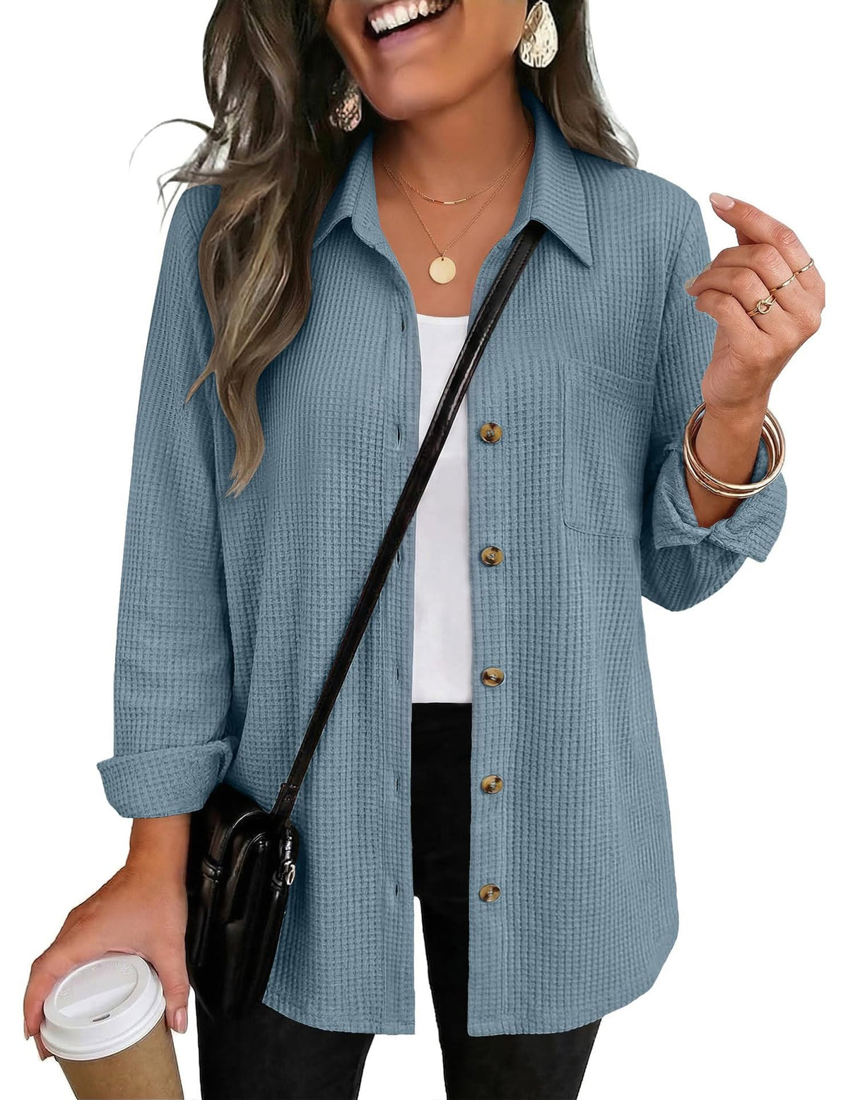 The Ellison Waffle Button Down *PRE-ORDER*
