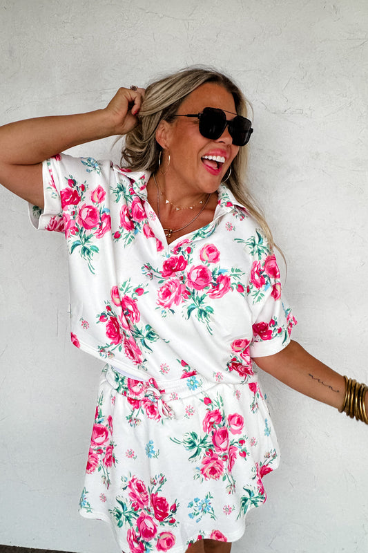 HOT TO SPOT FLORAL SKORT SET