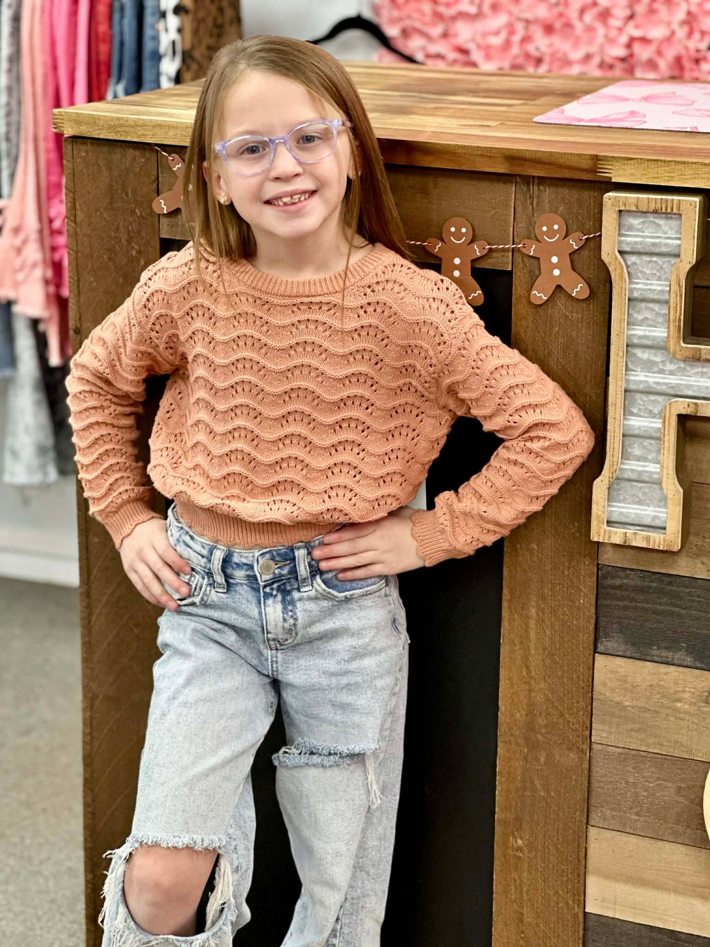 The Lena Wavy Knit Sweater