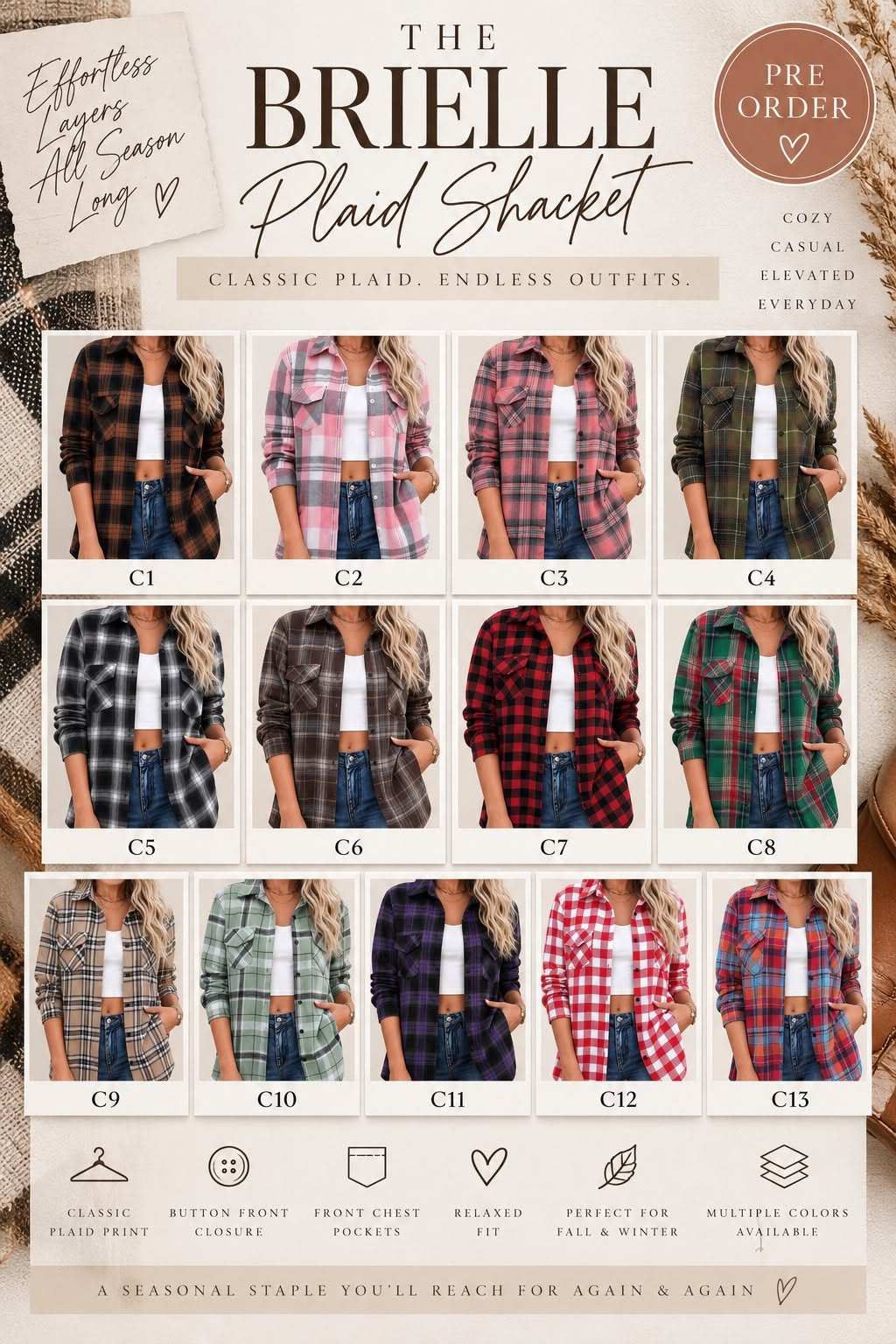 The Brielle Plaid Shacket *PRE-ORDER*