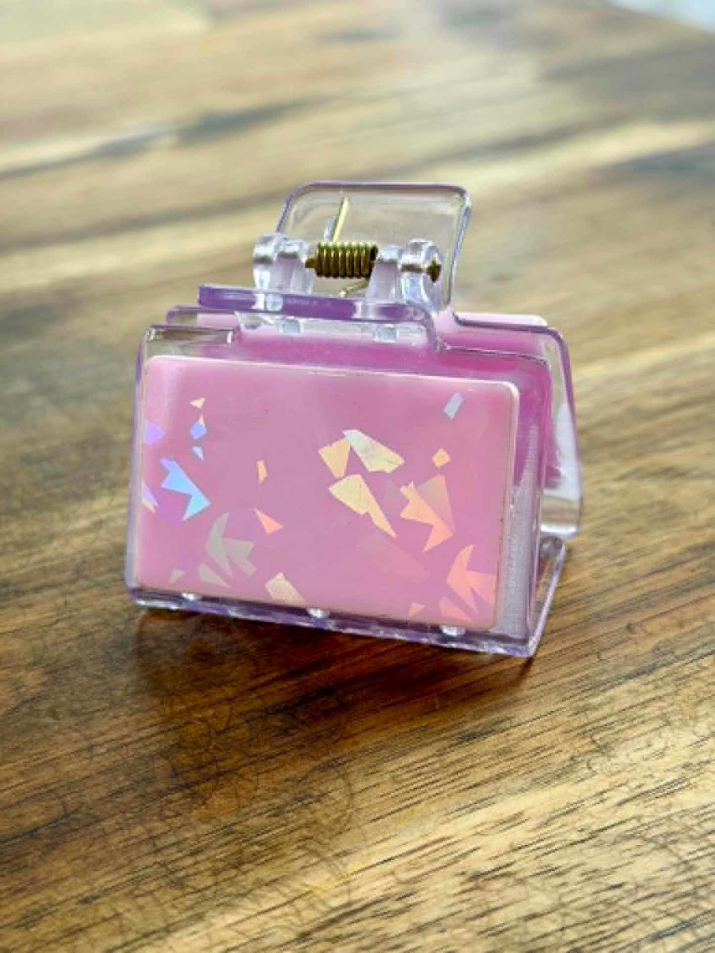 Pink Holographic Claw Clip