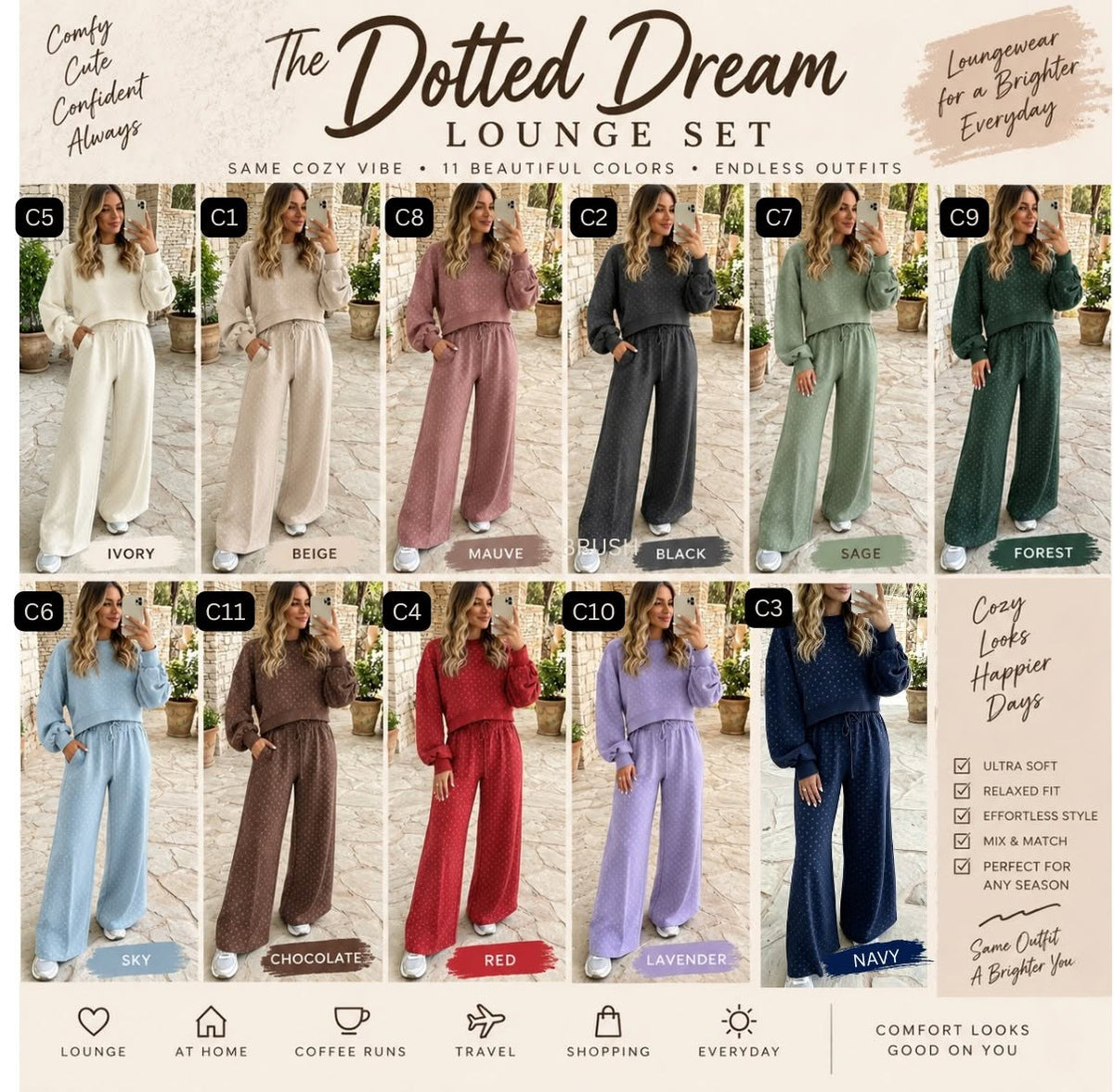 Dotted Dream Lounge Set (11 Colors) *PRE-ORDER*