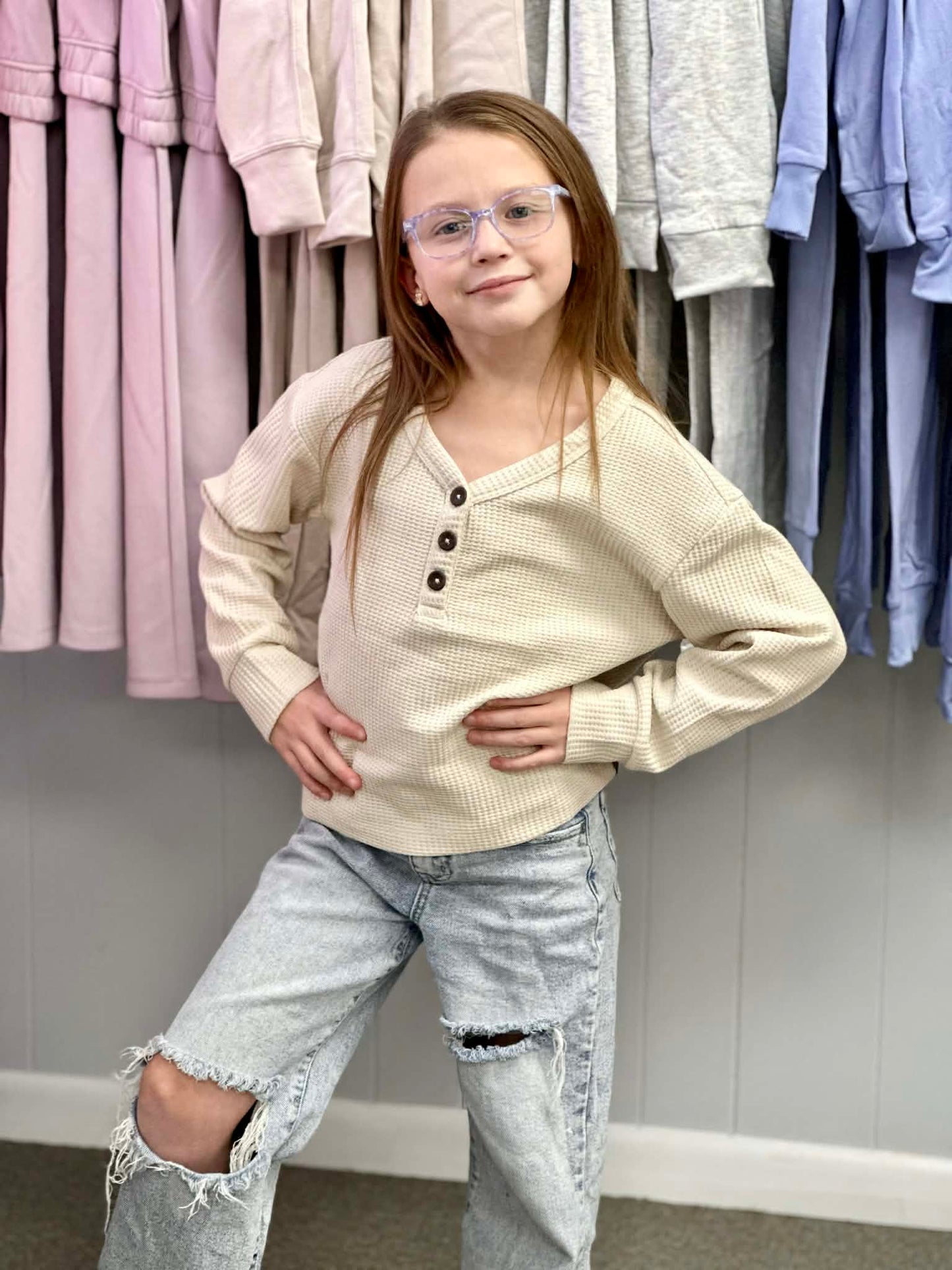 Thermal Henley- Cream