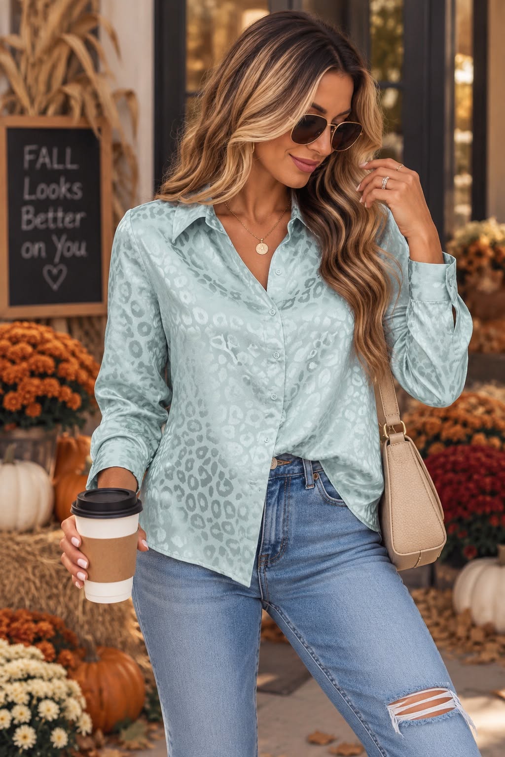 The Sienna Satin Leopard Blouse *PRE-ORDER*