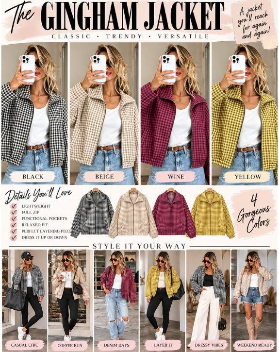 Gingham jacket *PRE-ORDER*