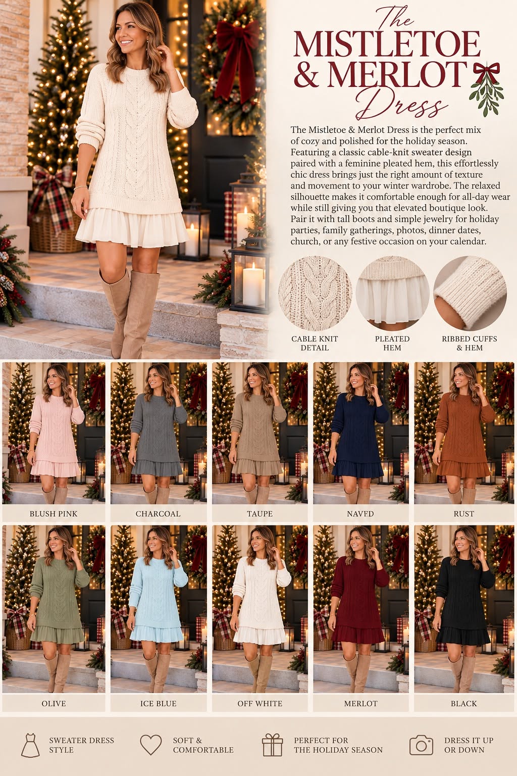 The Mistletoe & Merlot Dress *PRE-ORDER*