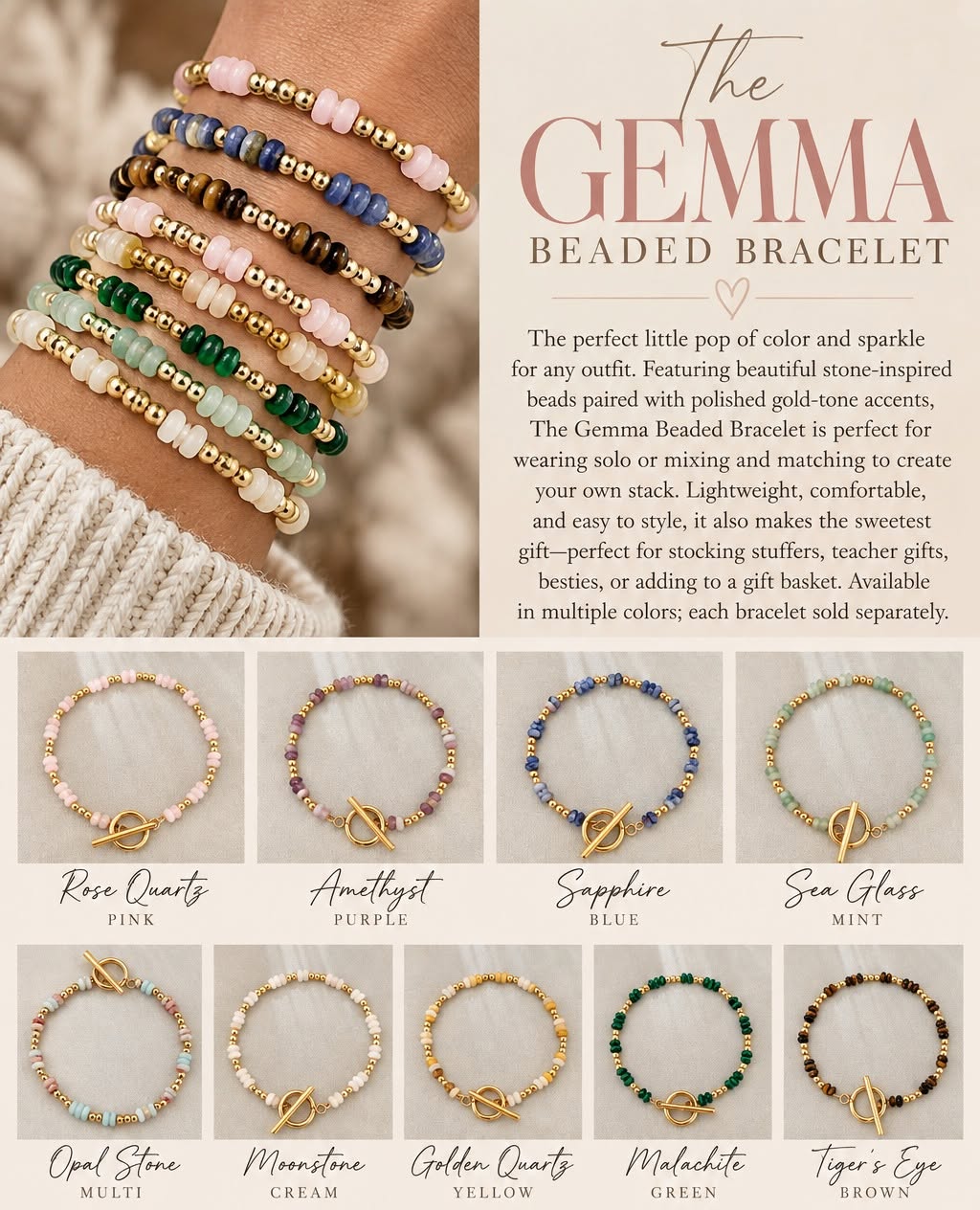 The Gemma Beaded Bracelet *PRE-ORDER*