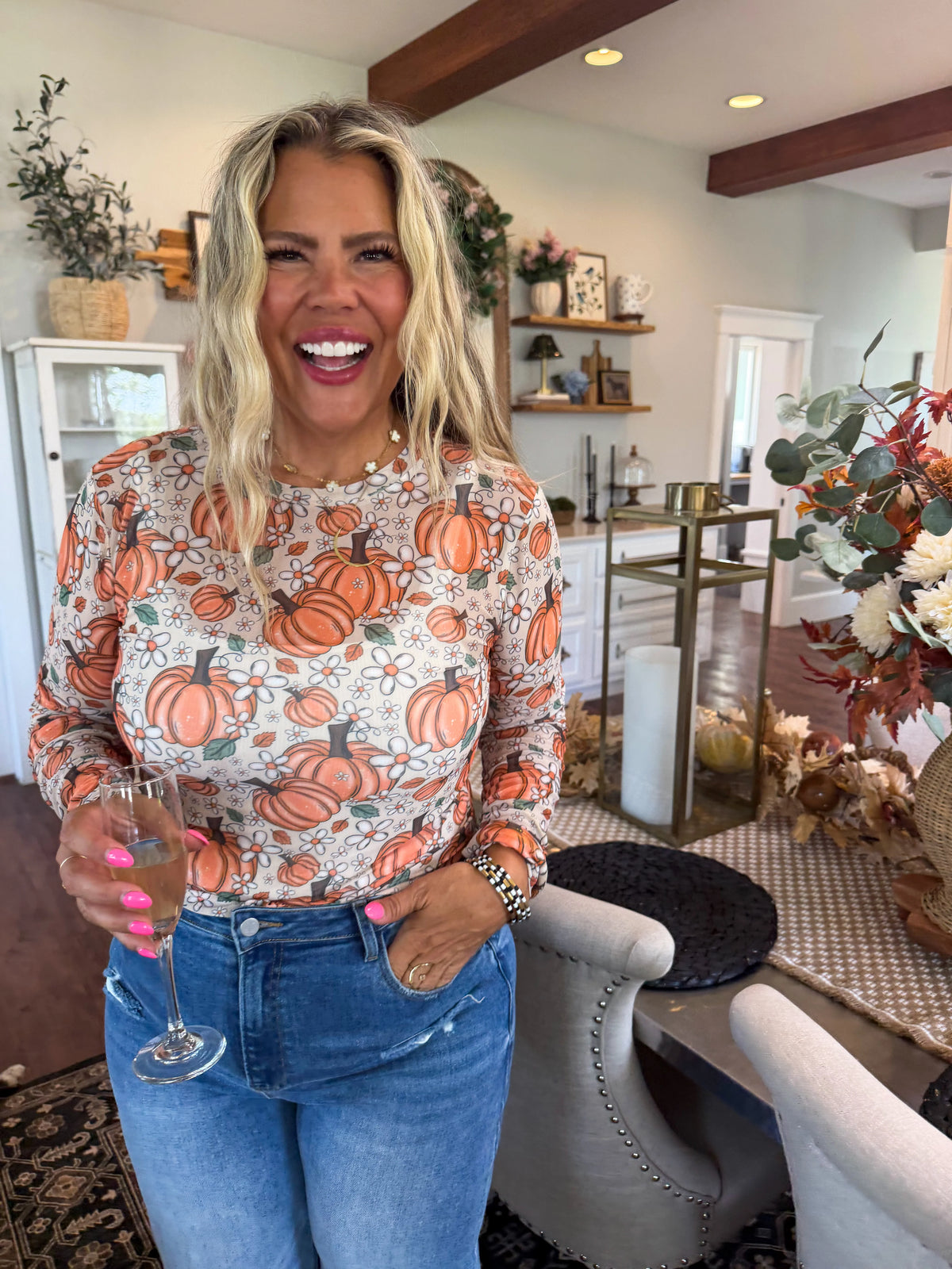Harvest Bloom Mesh Top