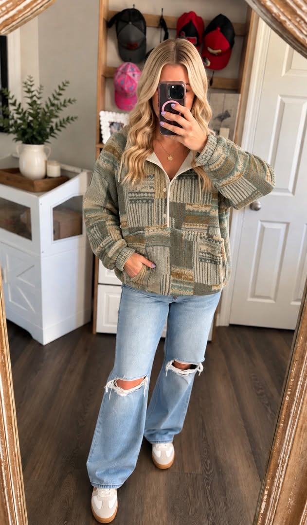 Boho Geometric lined shacket *PRE-ORDER*