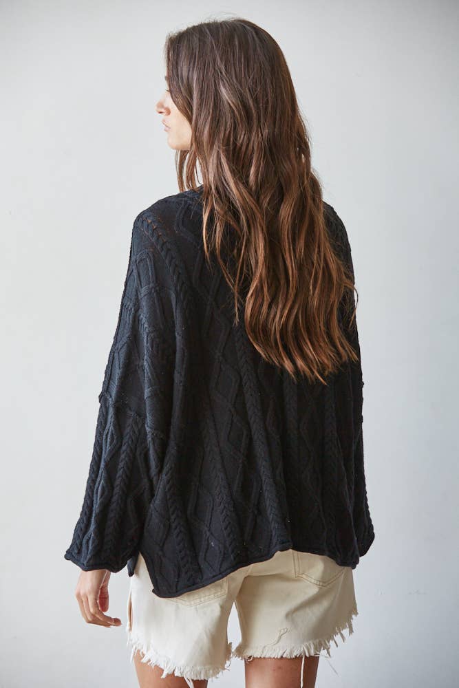 Midnight Cable Knit Sweater