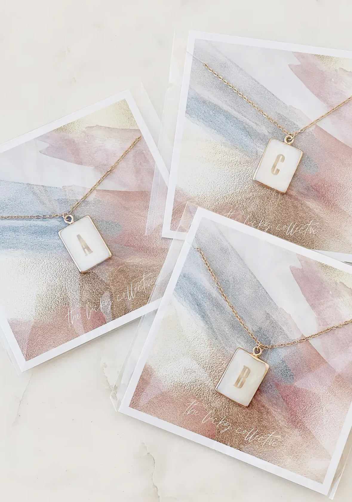 Mother of Pearl Initial Necklace