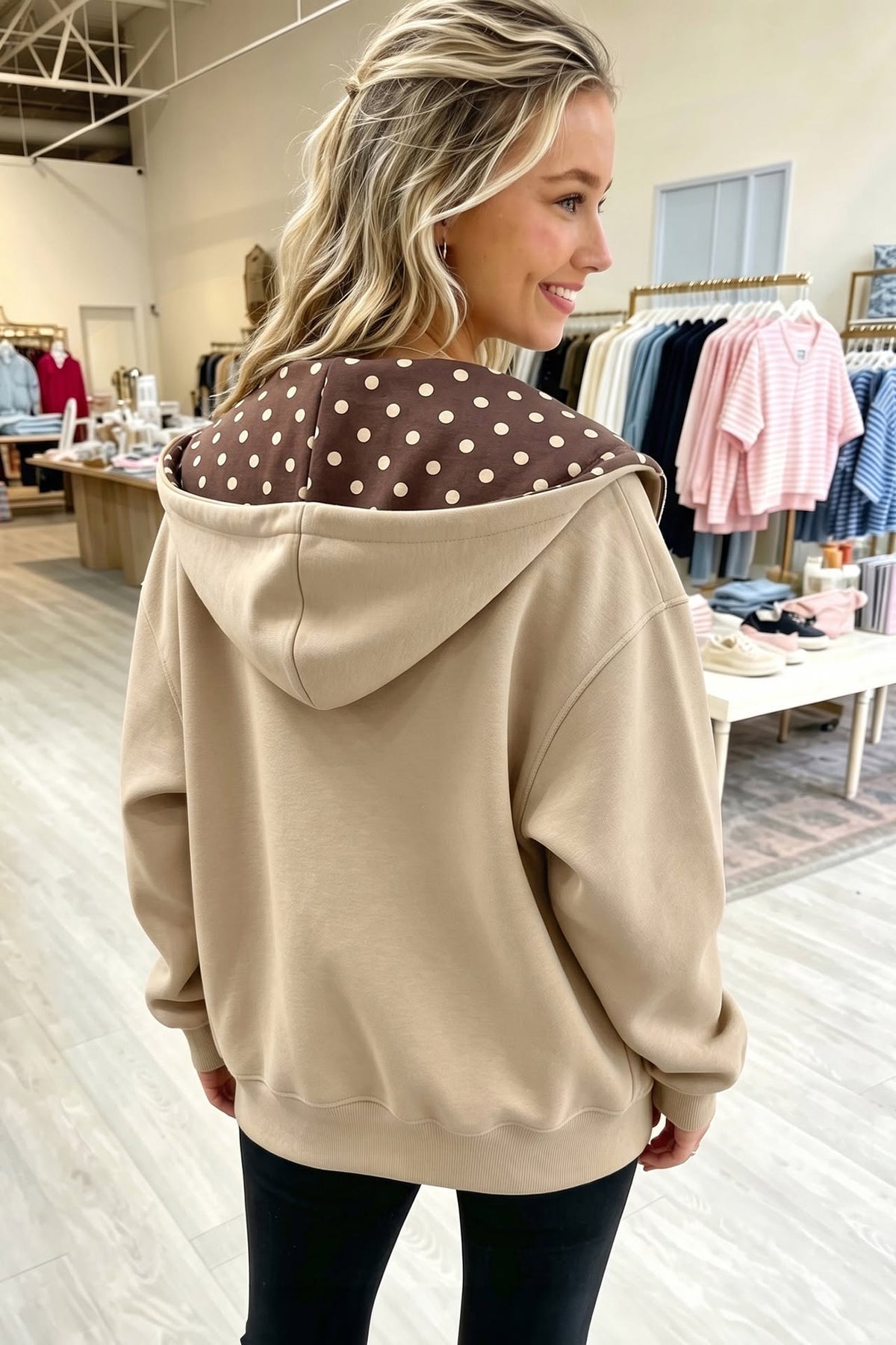 The Olivia Polka Dot Zip-Up *PRE-ORDER*