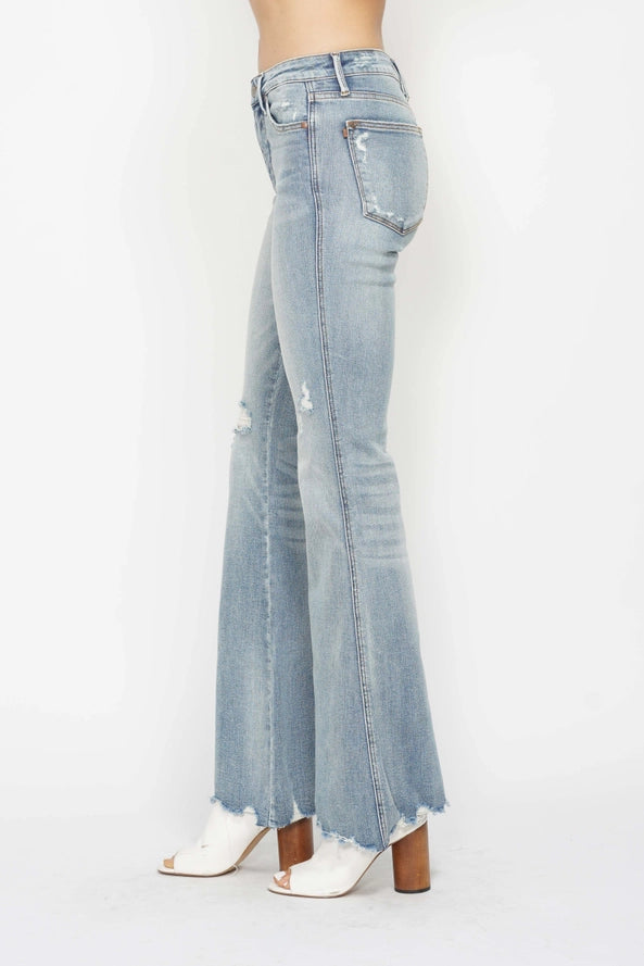 Judy Blue MR Tummy Control Destroyed Flares