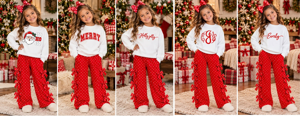 The Exclusive Holiday Custom Crewneck Bow Set