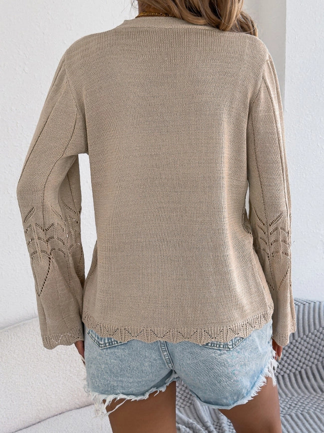 Boho Crochet Tie-Front Cardigan