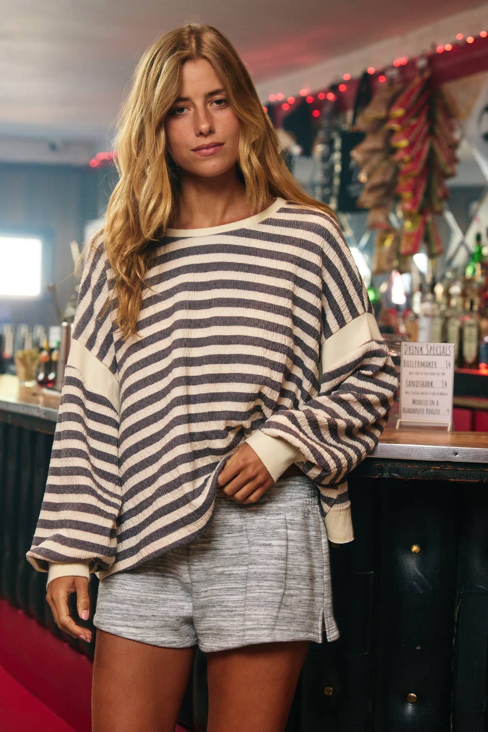 Backstage Stripes Open Back Top