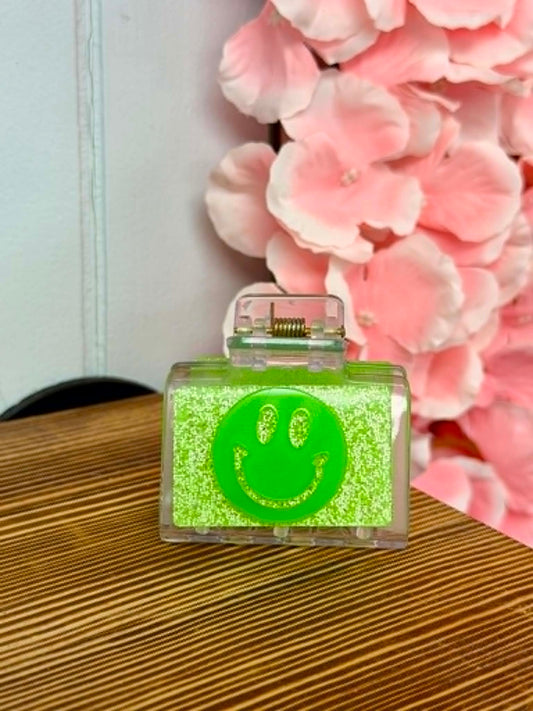 Green Happy Days Glitter Claw Clip