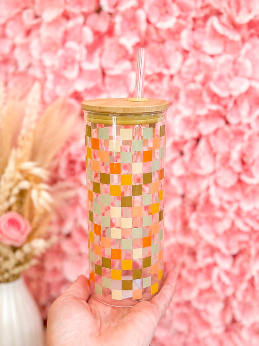 Retro Checkered Tumbler