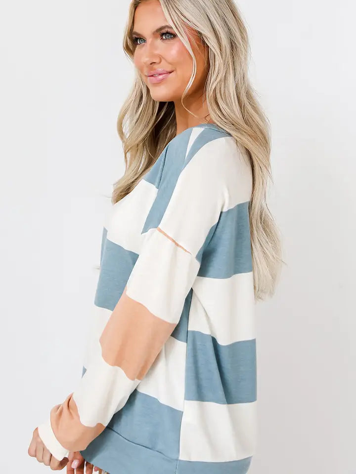 Autumn Haze Striped Sweater