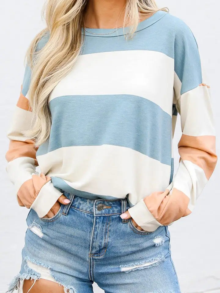Autumn Haze Striped Sweater