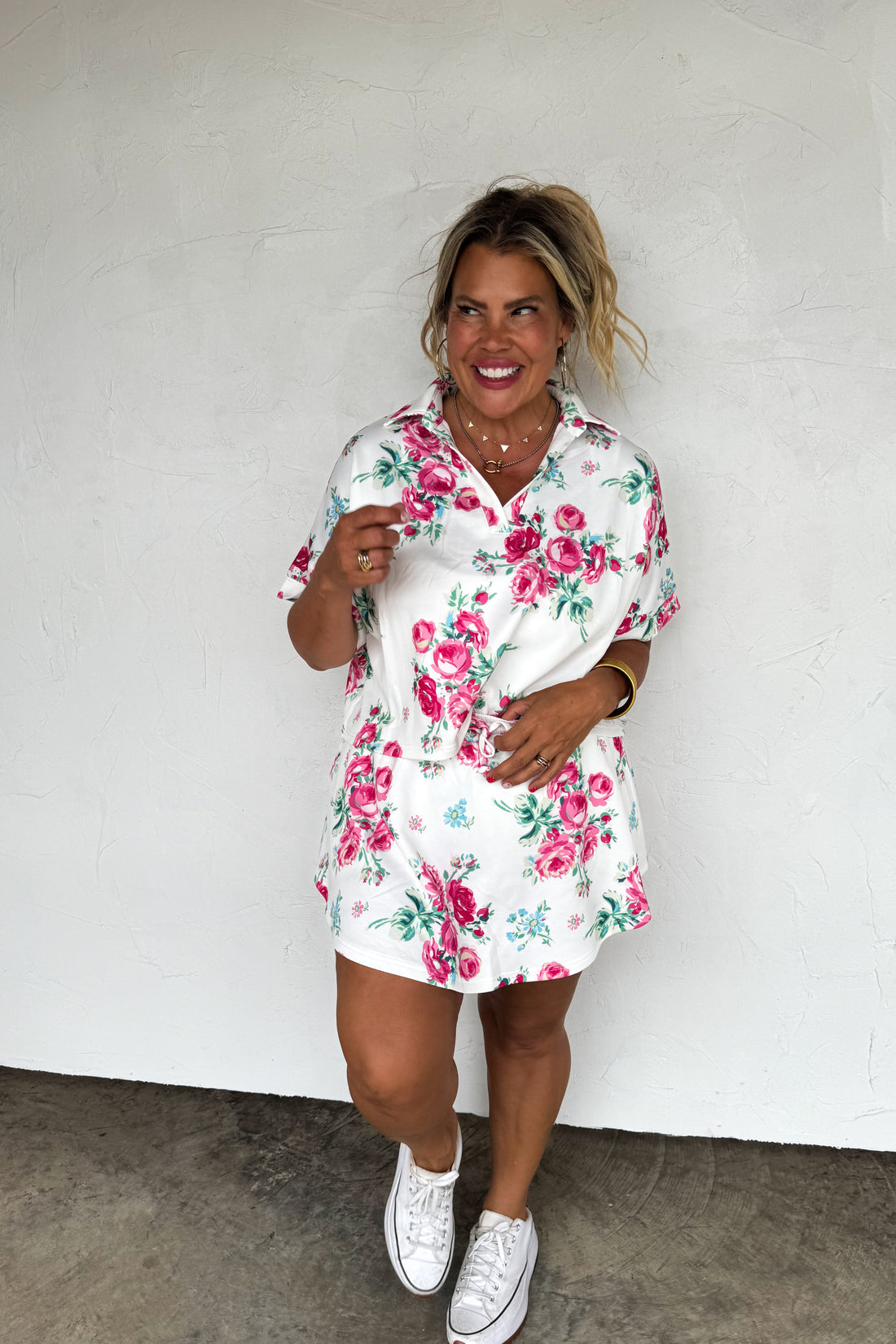 HOT TO SPOT FLORAL SKORT SET