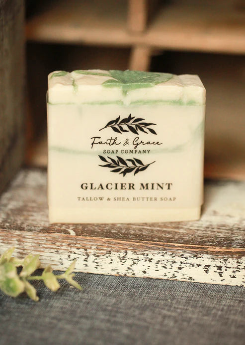 Glacier Mint Artisan Bar Soap, Tallow Soap