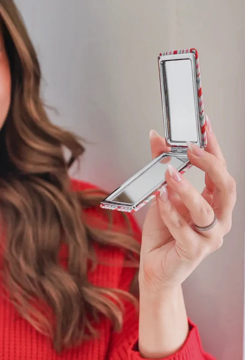Candy Cane Compact Mirror