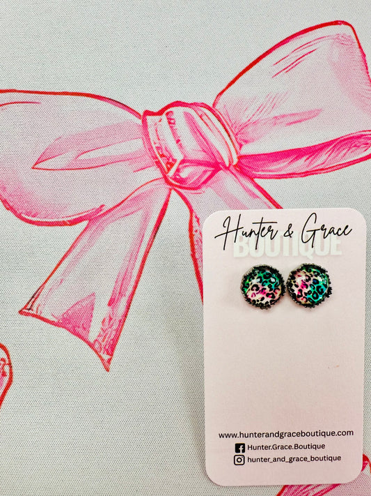 The Vintage Leopard Studs