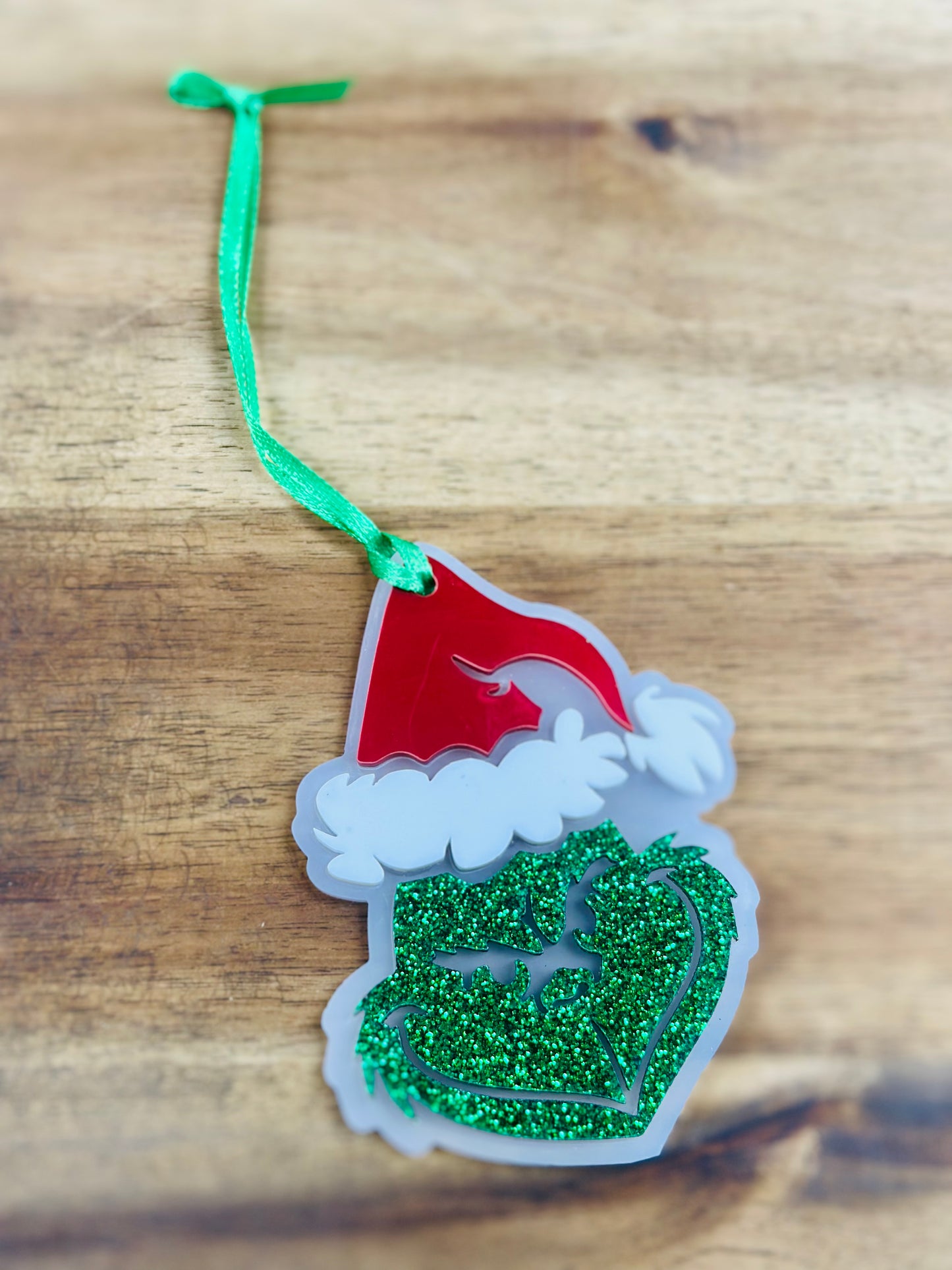 Acrylic Grinchy Ornament