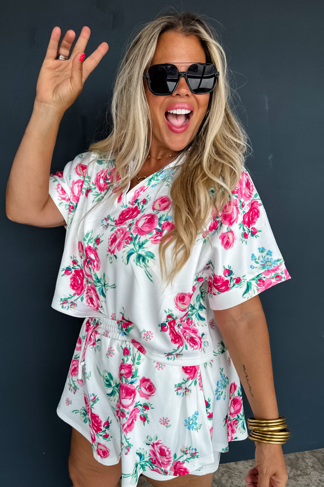 HOT TO SPOT FLORAL SKORT SET