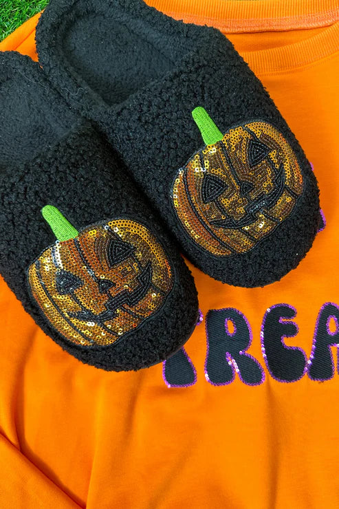 Sequin Pumpkin Slippers 🎃