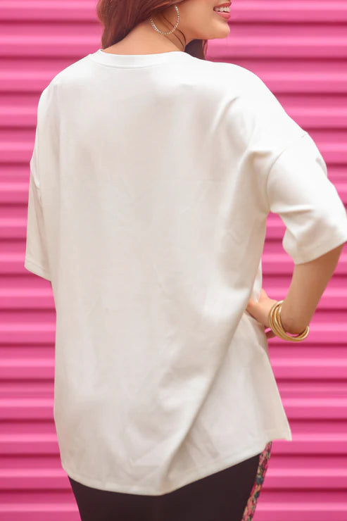 Cody Luxe Tunic Top -Cream