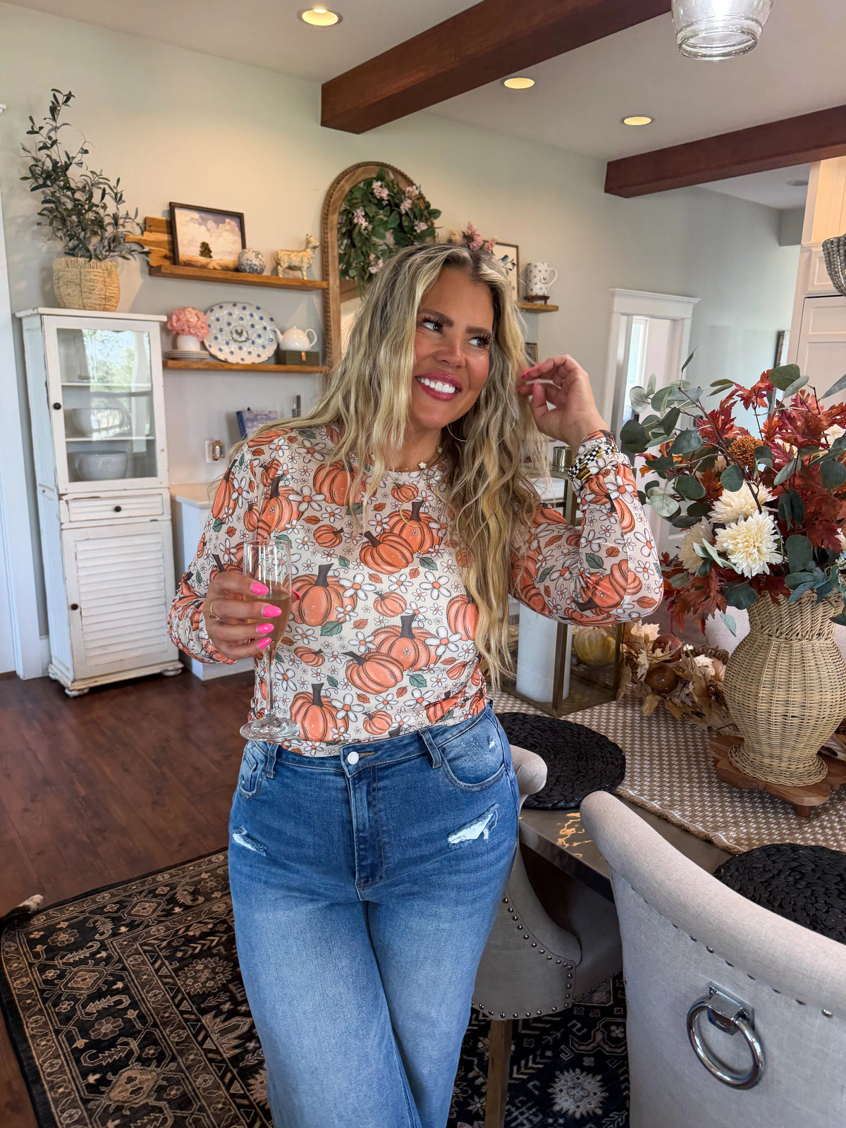 Harvest Bloom Mesh Top