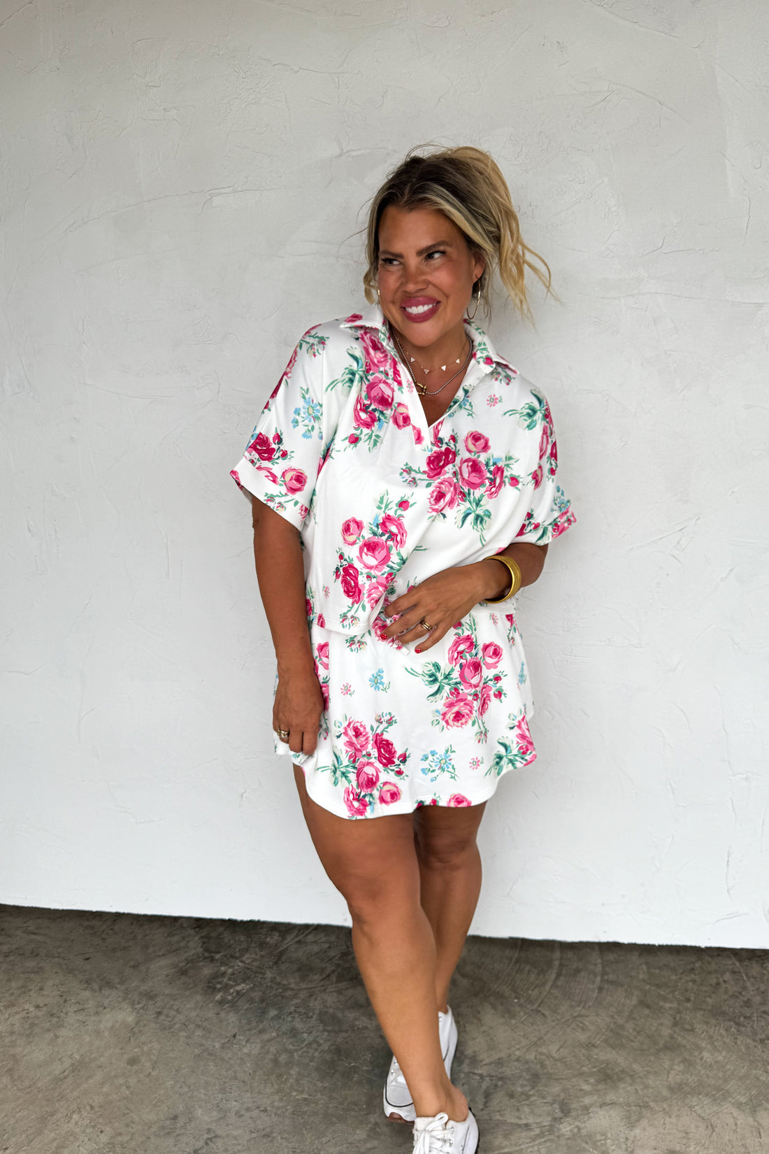 HOT TO SPOT FLORAL SKORT SET