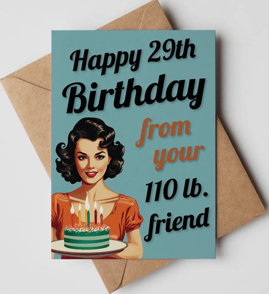 Funny: Happy “29th” Birthday Card