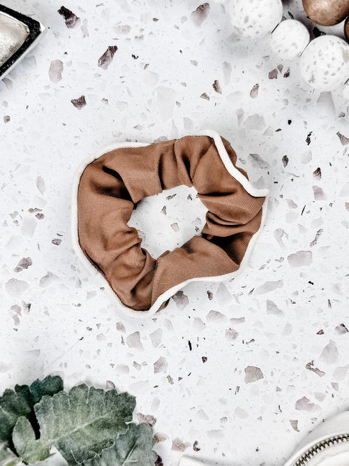 Neutral Duo Scrunchies- Brown