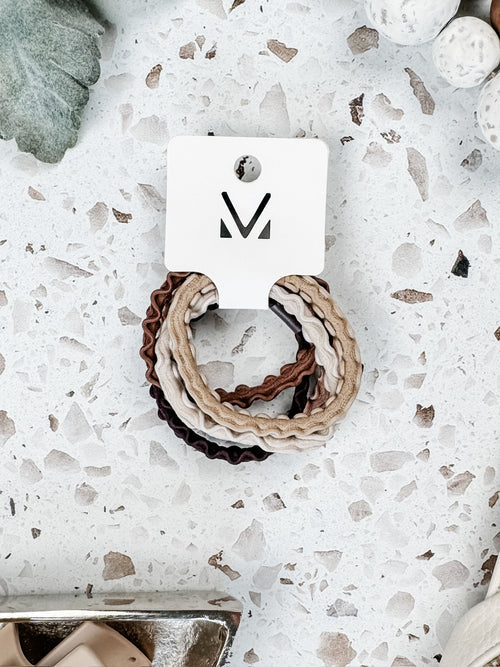 Neutral Hair Tie Sets- Zig Zag